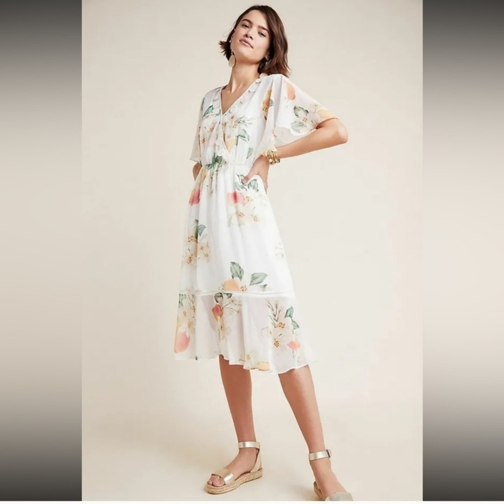 Farm Rio Eloisa Floral White Dress Size Small